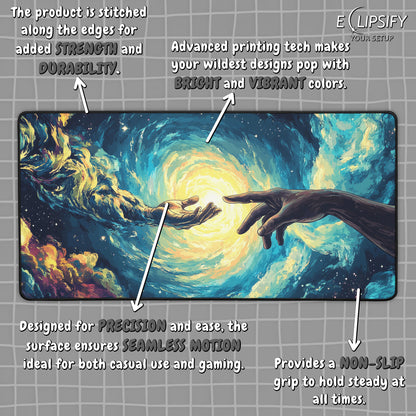Creation of Adam: Heavenly Hands Mouse Pad