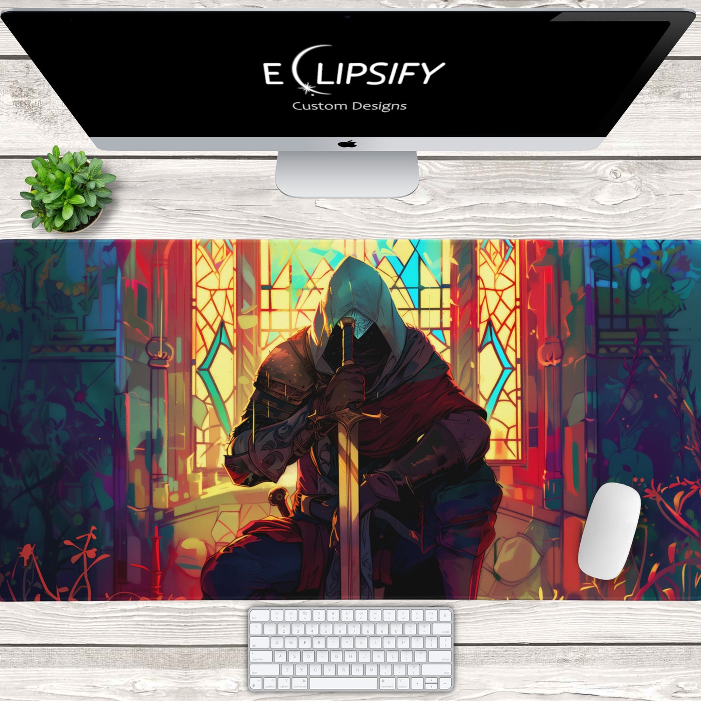 Mosaic Shadow: Assassin Gaming Mouse Pad