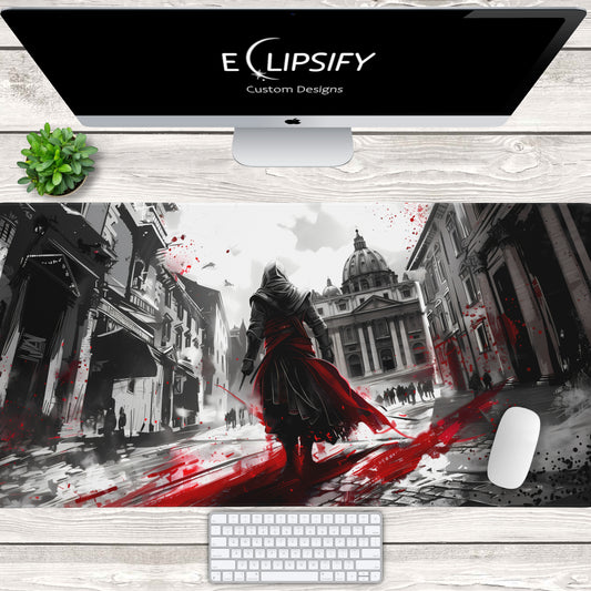 Shadows of Deception: Assassin Gaming Mouse Pad