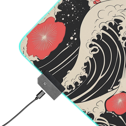 Red Poppy: Great Wave Mouse Pad