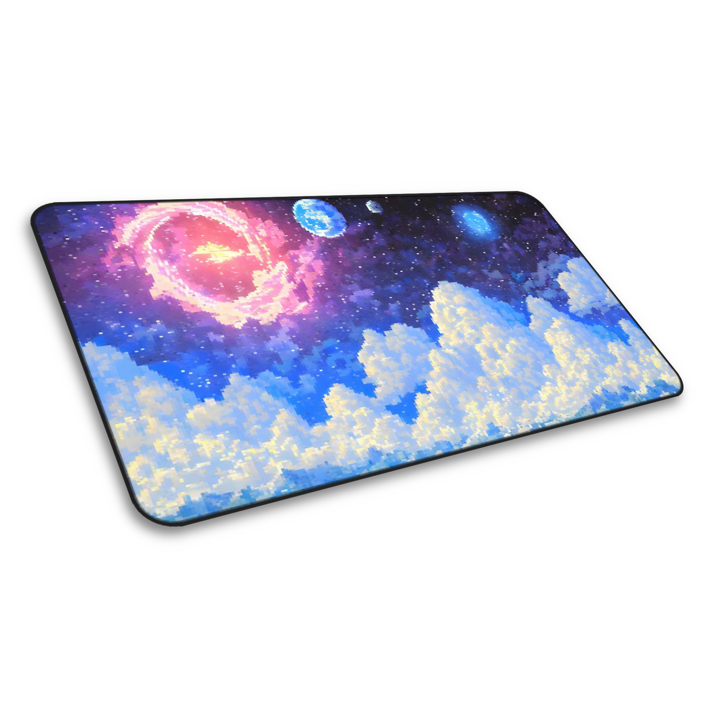 Beyond The Stars: Pixel Art Galaxy Gaming Mouse Pad
