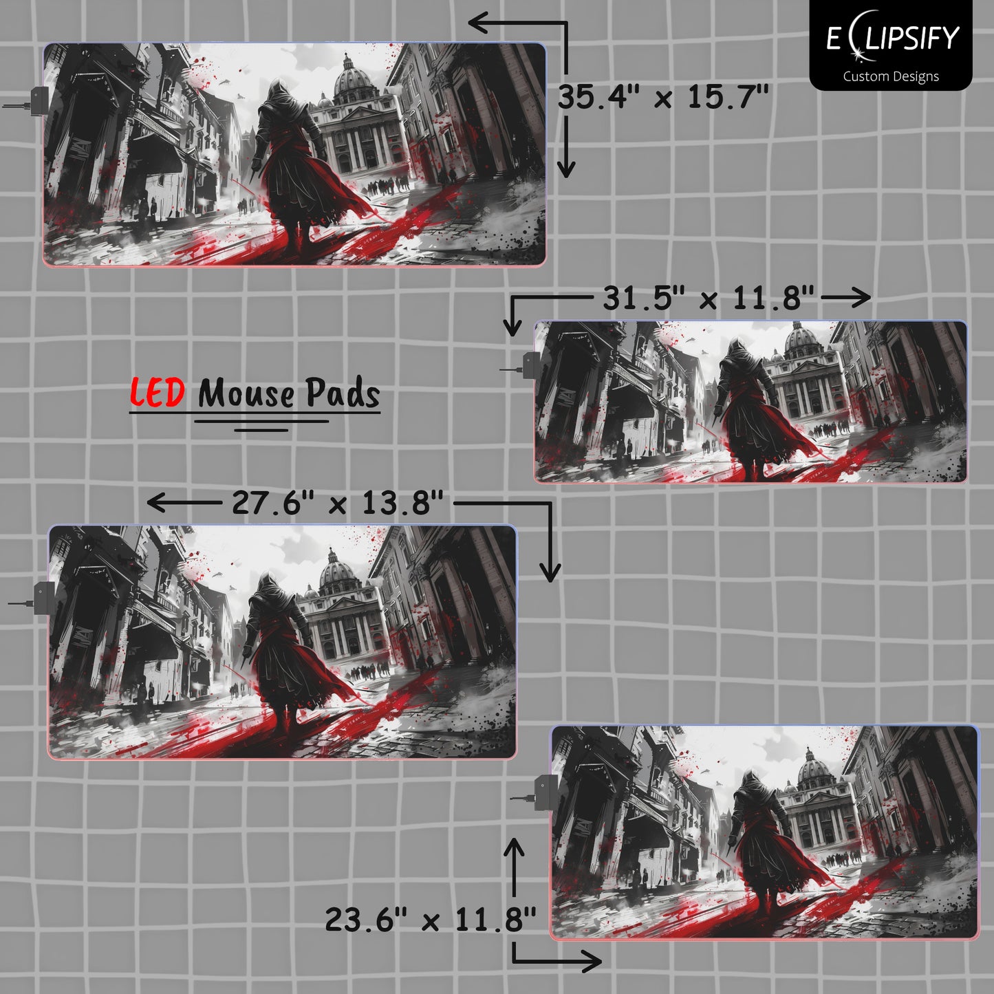 Shadows of Deception: Assassin Gaming Mouse Pad