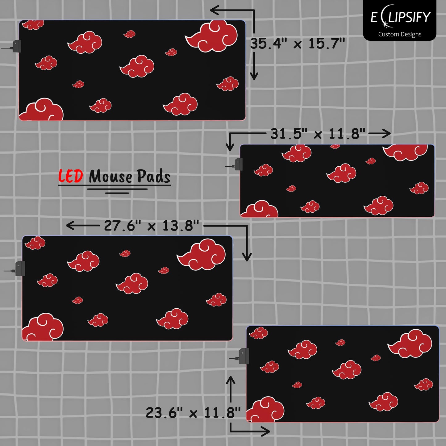 Shadow Ninjas: Red Clouds Gaming Mouse Pad