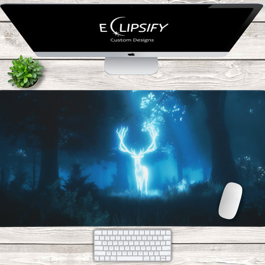 Glowing Antlers: Patronus Stag Gaming Mouse Pad