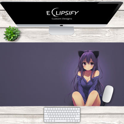 Lavender Kawaii: Anime Girl Mouse Pad