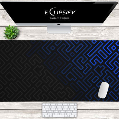 Minimalist Matrix: Blue Abstract Pattern Mouse Pad