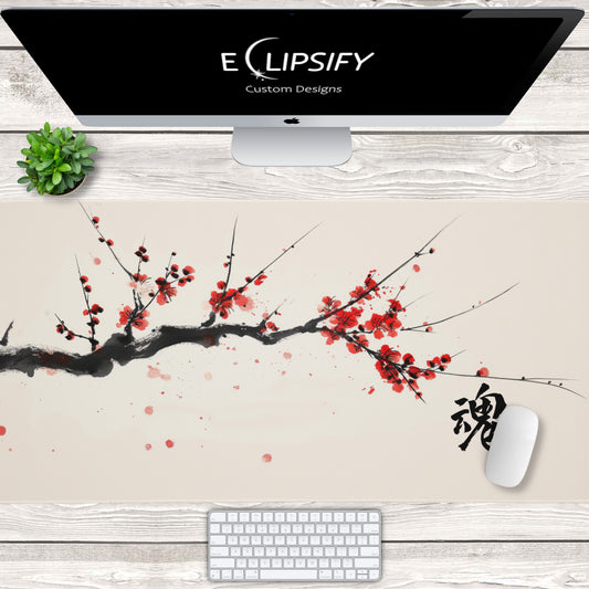 Soul Tamashii Kanji: Cherry Blossom Gaming Mouse Pad