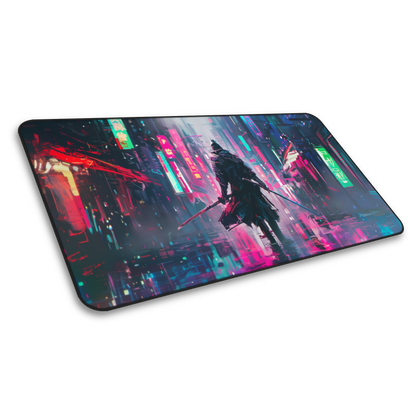 Future Warrior: Cyberpunk Samurai Gaming Mouse Pad