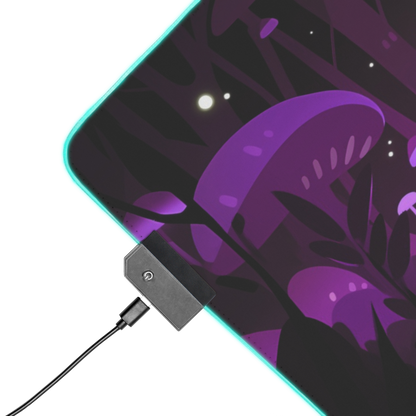 Mushroom Core: Kawaii Cat Purple Gaming Mouse Pad