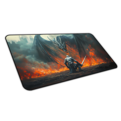 Inferno Duel: Dragon vs Knight Gaming Mouse Pad