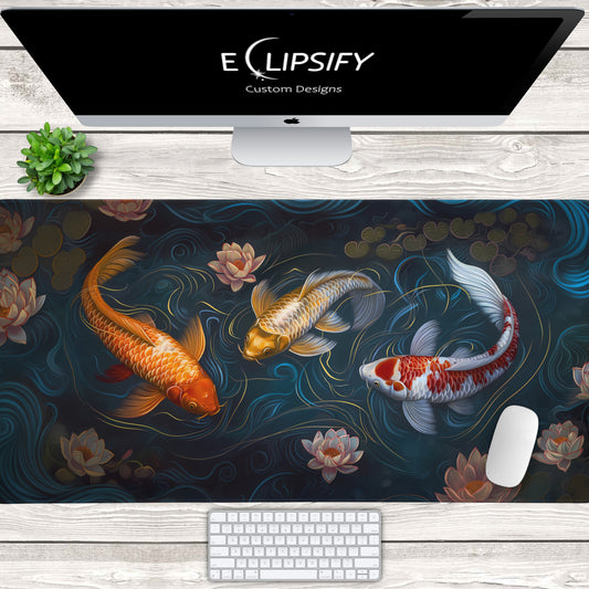 Reservoir Reflections: Koi Fish Gaming Mouse Pad