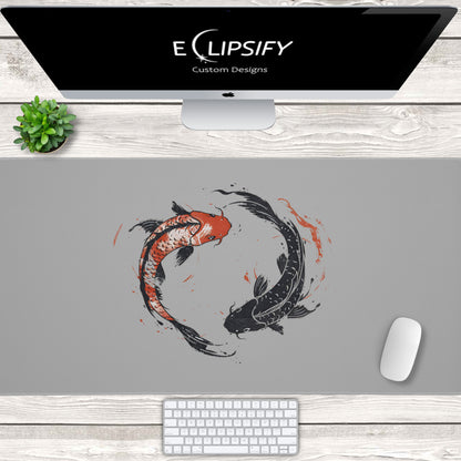 Koi Yin: Koi Fish Yin Yang Minimalist Mouse Pad