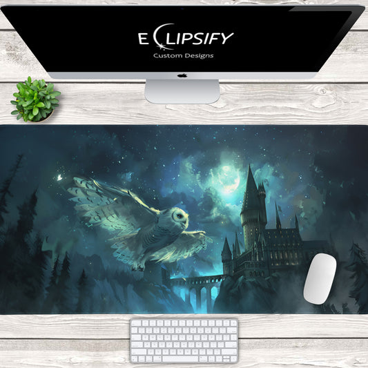 Owls Watch: Wizard Castle Gaming Mouse Pad