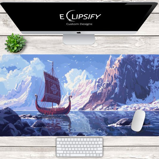 Viking Raid: Pixel Art Mouse Pad