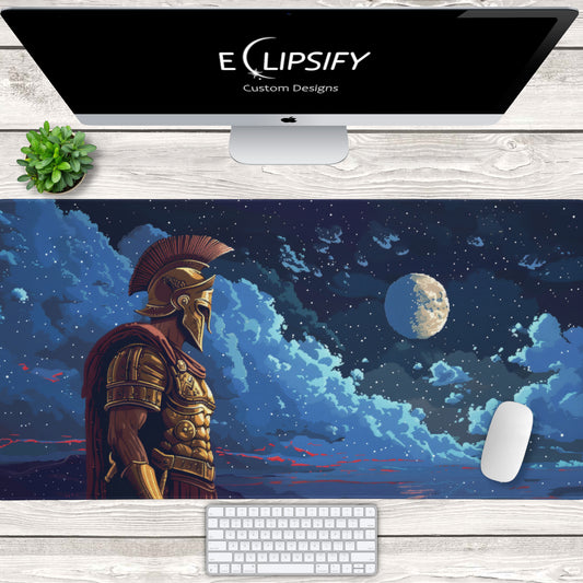 The Spartan Gladiator: Pixel Art Mouse Pad