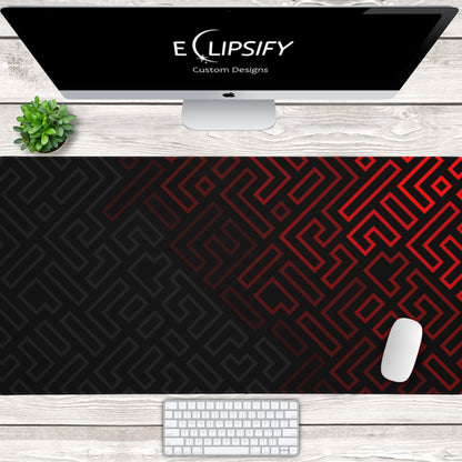 Minimalist Matrix: Red Abstract Pattern Mouse Pad