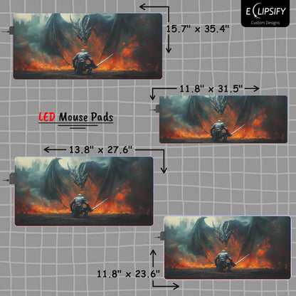 Inferno Duel: Dragon vs Knight Gaming Mouse Pad