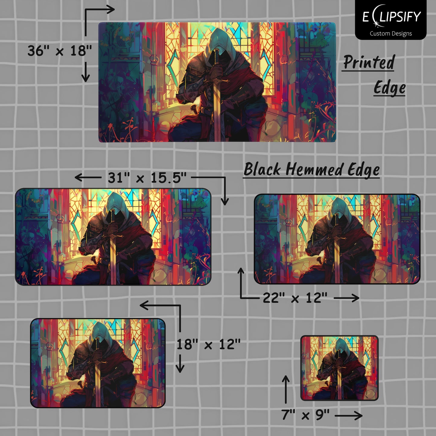 Mosaic Shadow: Assassin Gaming Mouse Pad
