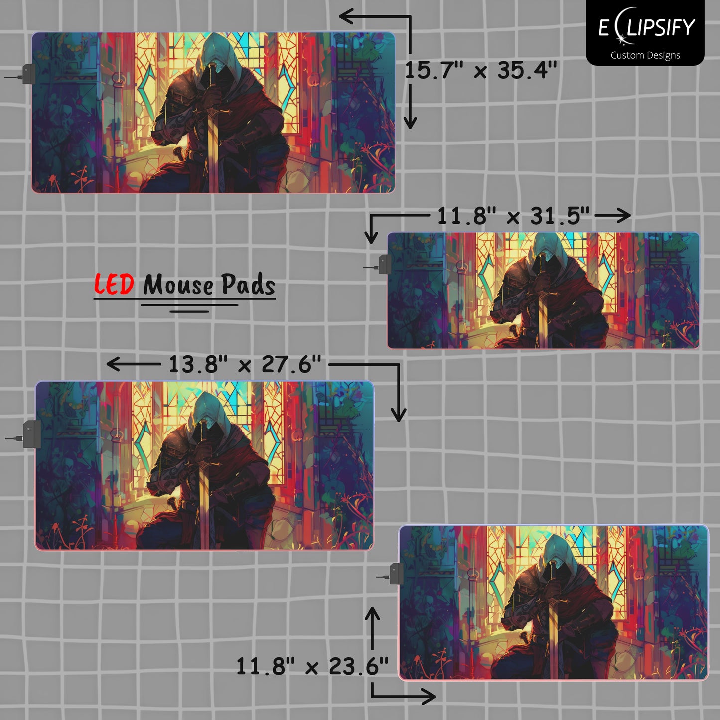 Mosaic Shadow: Assassin Gaming Mouse Pad