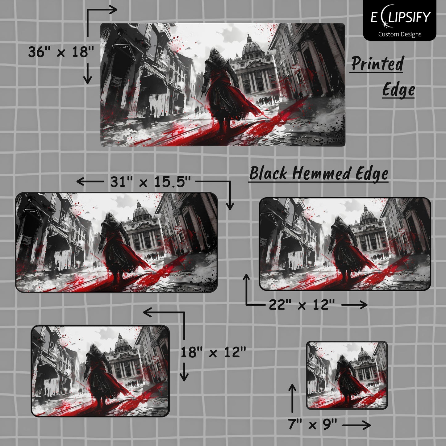 Shadows of Deception: Assassin Gaming Mouse Pad