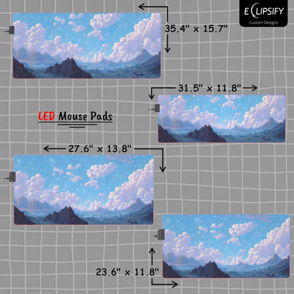 Mountain Peaks: Pixel Art Mountains Gaming Mouse Pad