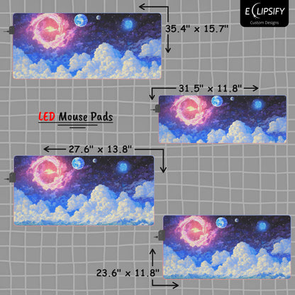 Beyond The Stars: Pixel Art Galaxy Gaming Mouse Pad