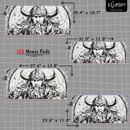 Norse Valor: Viking Minimalist White Gaming Mouse Pad