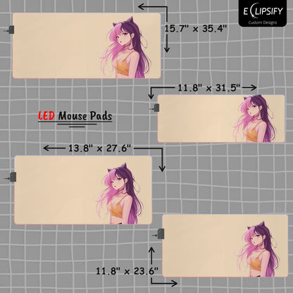 Peach Kawaii: Anime Girl Mouse Pad