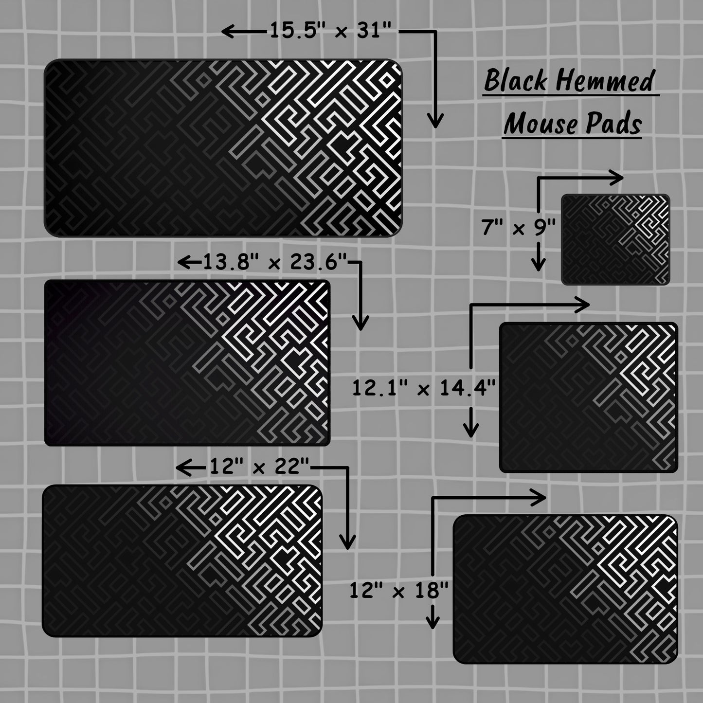 Minimalist Matrix: Black and White Abstract Pattern Mouse Pad