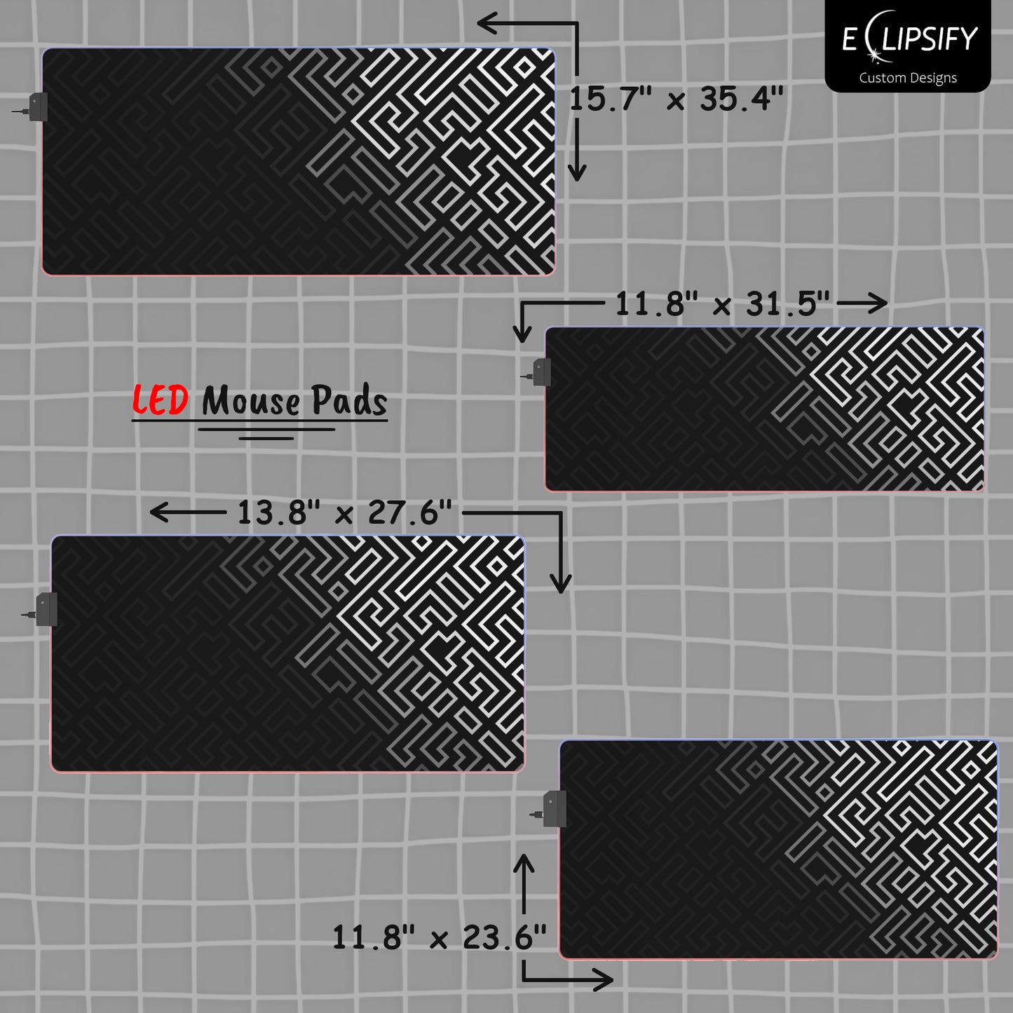 Minimalist Matrix: Black and White Abstract Pattern Mouse Pad