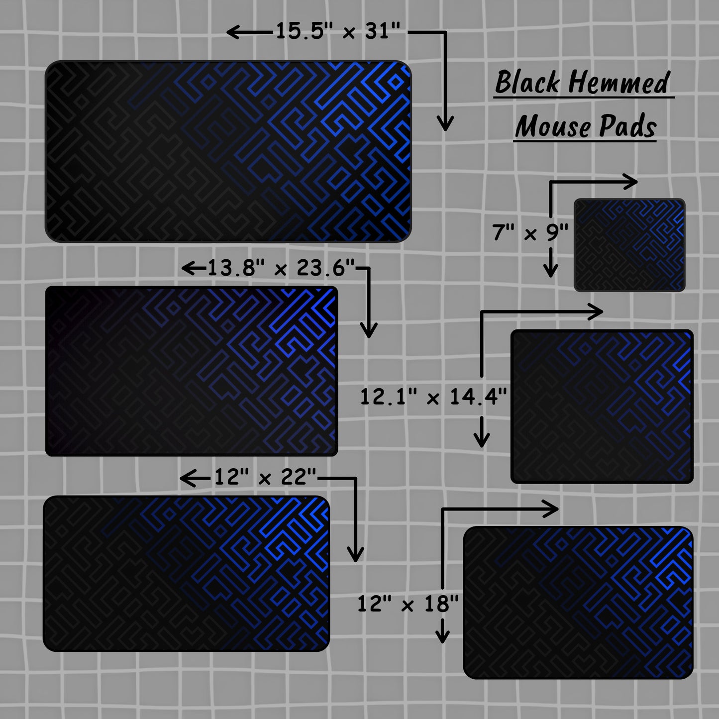 Minimalist Matrix: Blue Abstract Pattern Mouse Pad