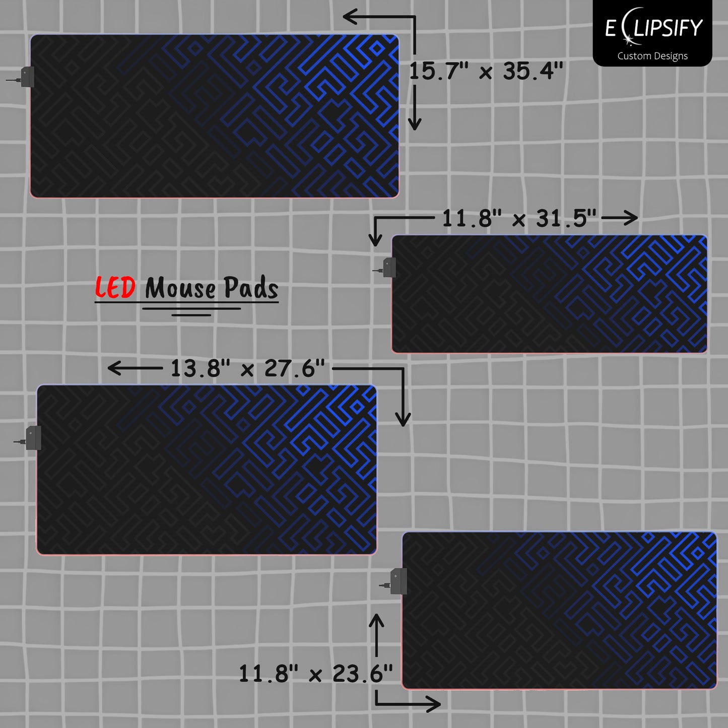 Minimalist Matrix: Blue Abstract Pattern Mouse Pad