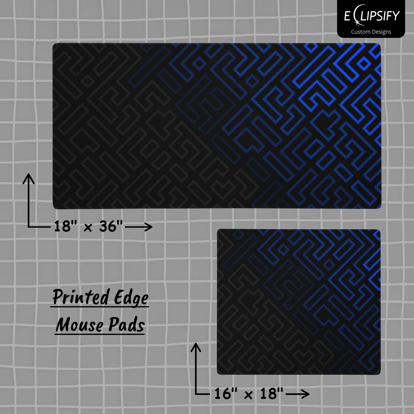 Minimalist Matrix: Blue Abstract Pattern Mouse Pad