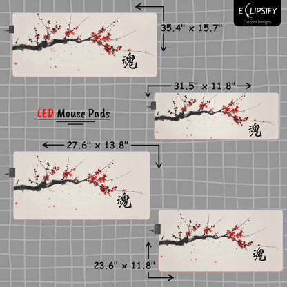 Soul Tamashii Kanji: Cherry Blossom Gaming Mouse Pad