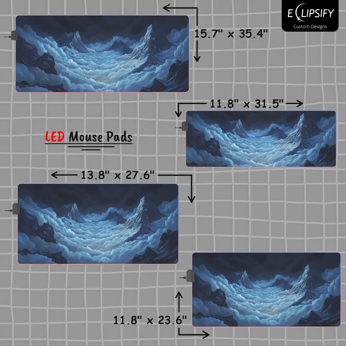 Sky Haven: Blue Clouds Mouse Pad
