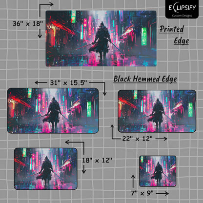 Future Warrior: Cyberpunk Samurai Gaming Mouse Pad