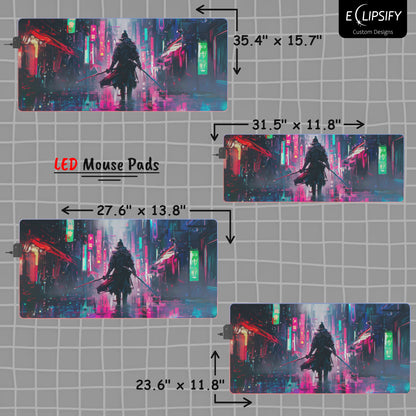 Future Warrior: Cyberpunk Samurai Gaming Mouse Pad