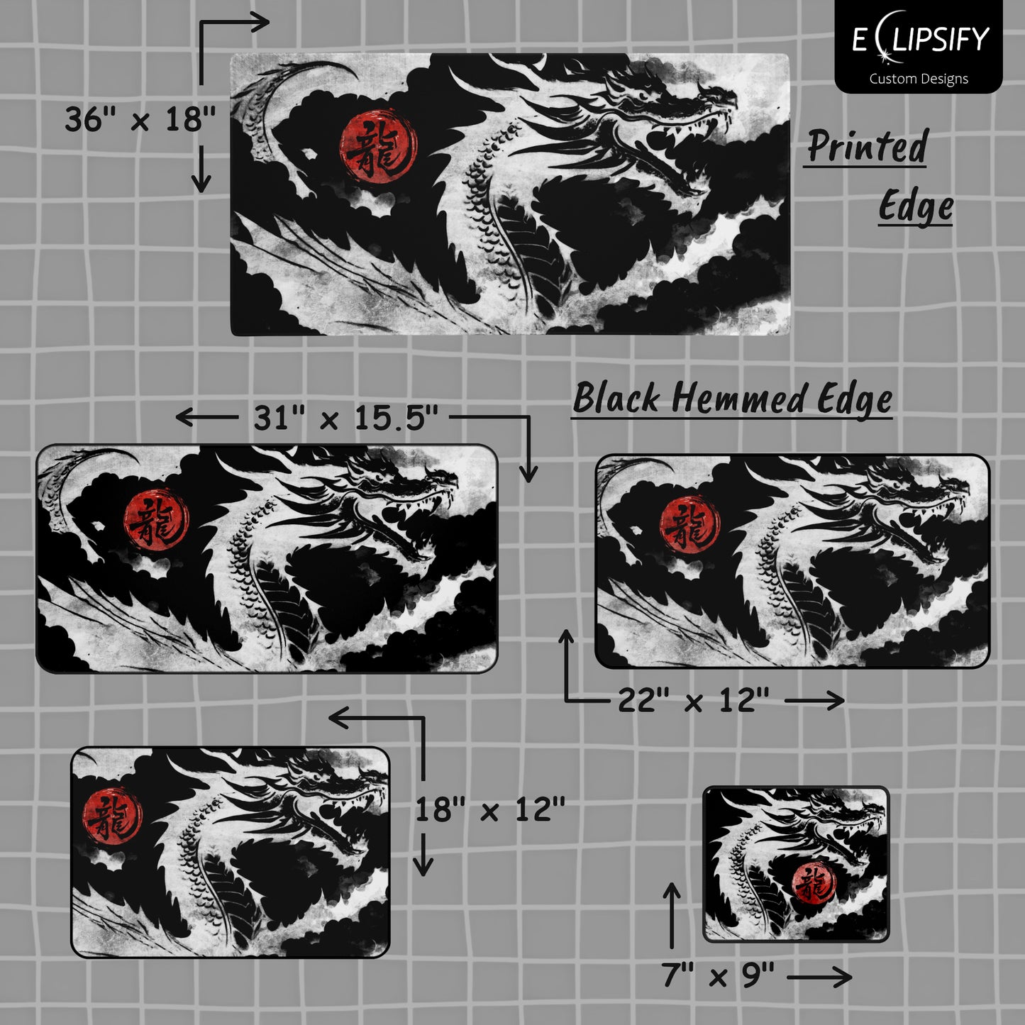 Inked Beast: Dragon Gaming Mouse Pad