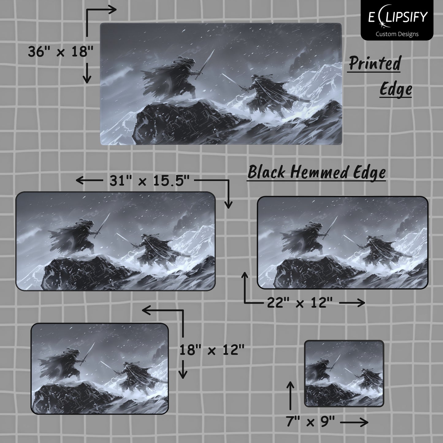 Battle for the North: Fantasy Warriors Gaming Mouse Pad