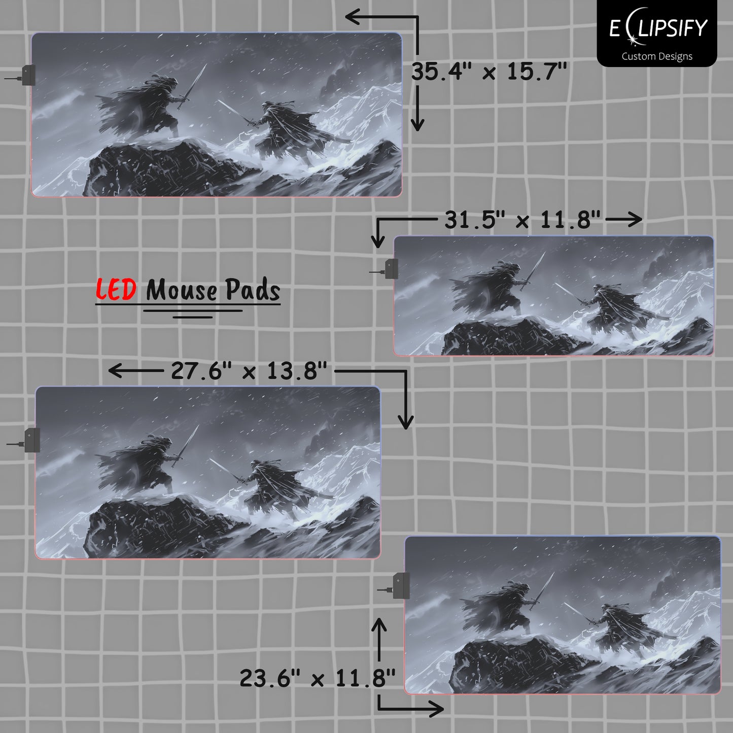 Battle for the North: Fantasy Warriors Gaming Mouse Pad