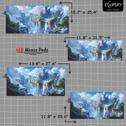 Echoing Falls: Waterfall Fantasy Landscape Mouse Pad