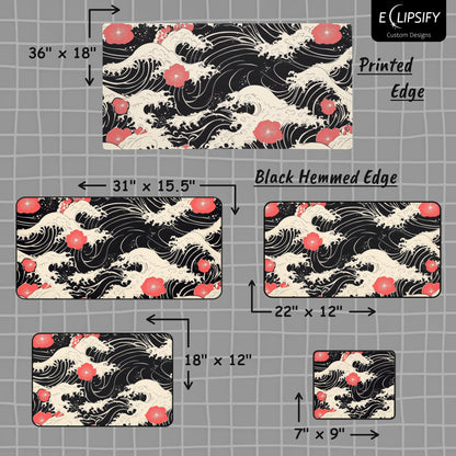 Red Poppy: Great Wave Mouse Pad
