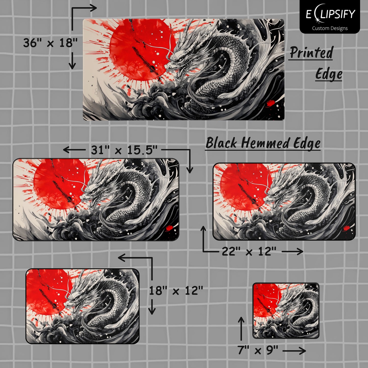 Sunfire Serpent: Dragon Gaming Mouse Pad