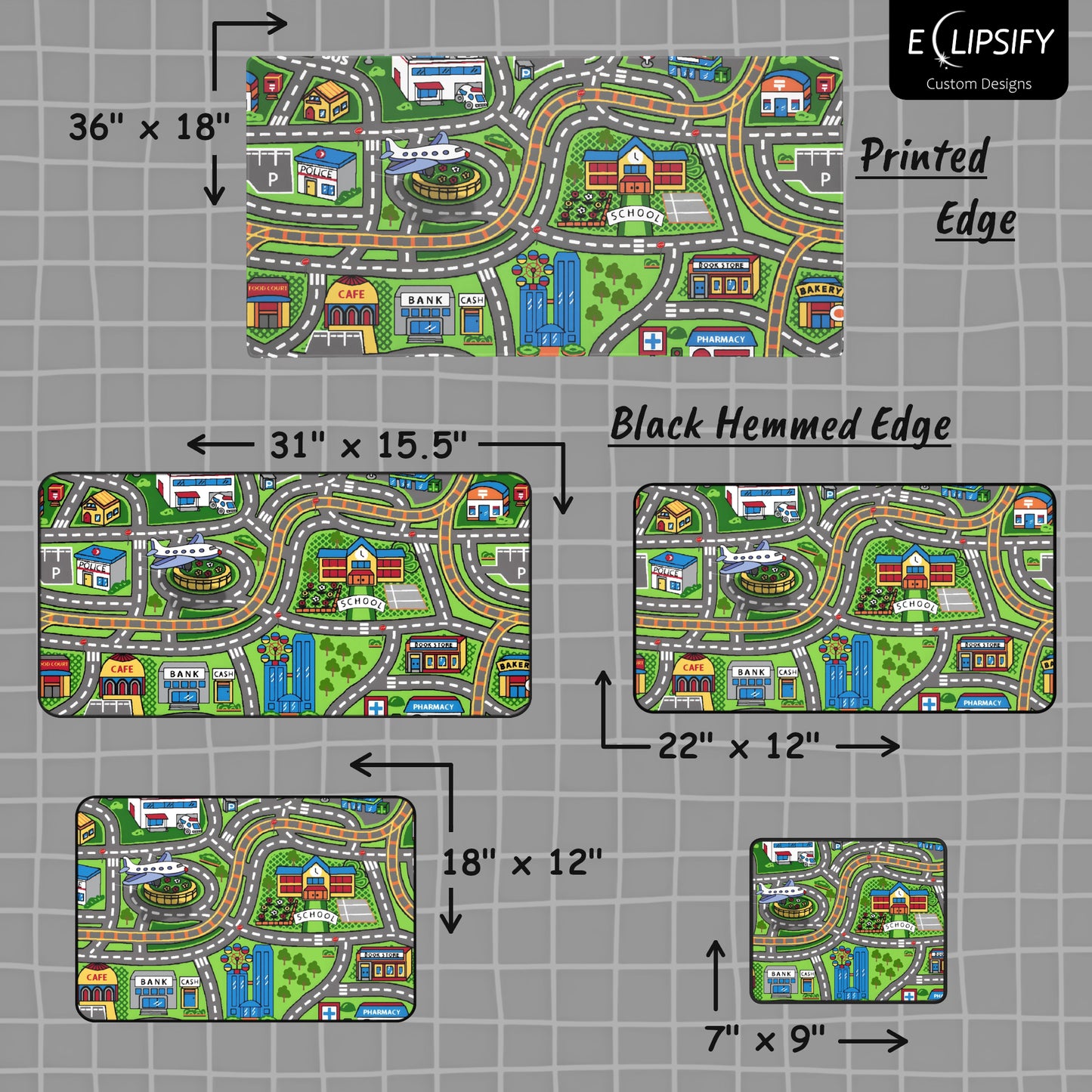 Childhood Memories: Kids Toy Road Playmat Mouse Pad