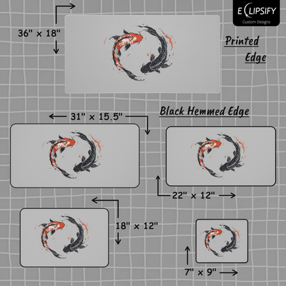 Koi Yin: Koi Fish Yin Yang Minimalist Mouse Pad