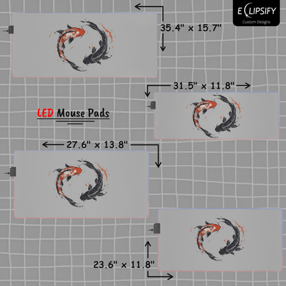 Koi Yin: Koi Fish Yin Yang Minimalist Mouse Pad