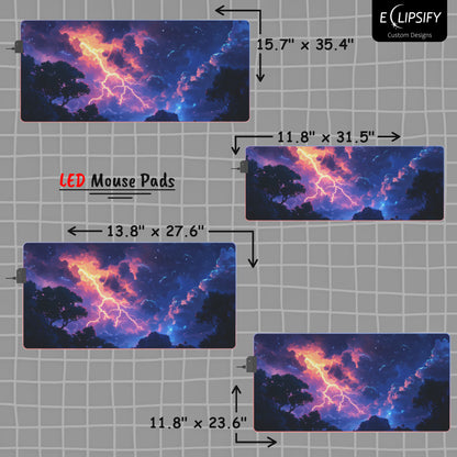 Electric Fury: Lighting Storm Landscape Mouse Pad