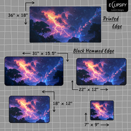 Electric Fury: Lighting Storm Landscape Mouse Pad