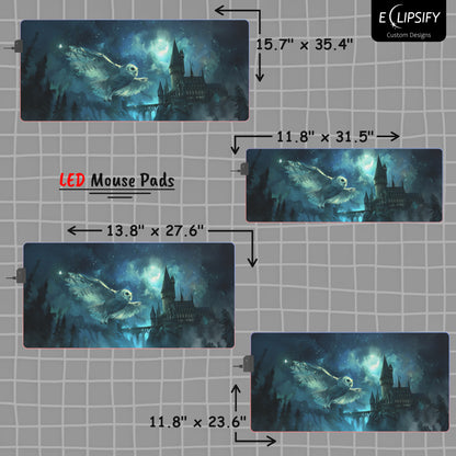 Owls Watch: Wizard Castle Gaming Mouse Pad