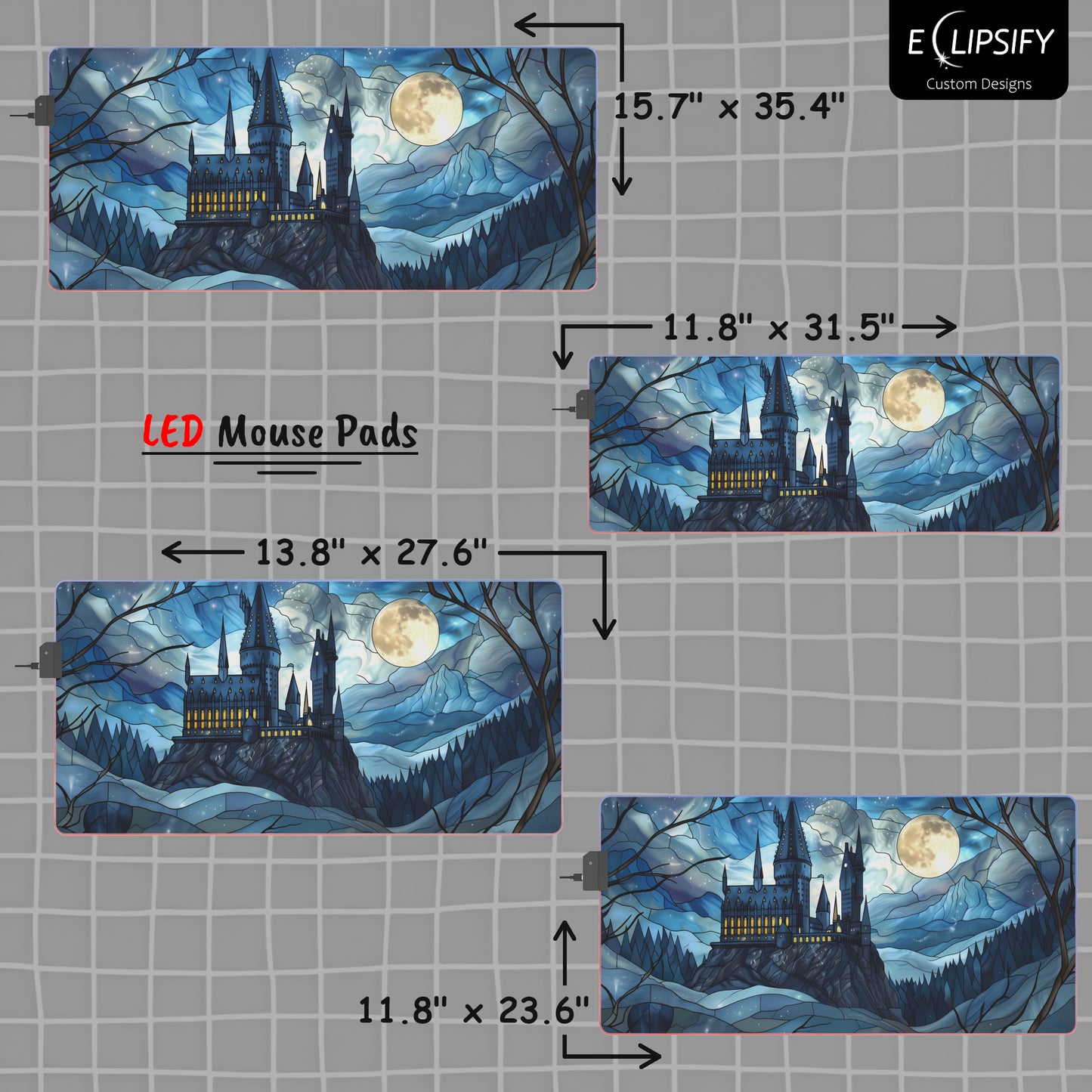 Twilight Glasswork: Magical Castle Gaming Mouse Pad